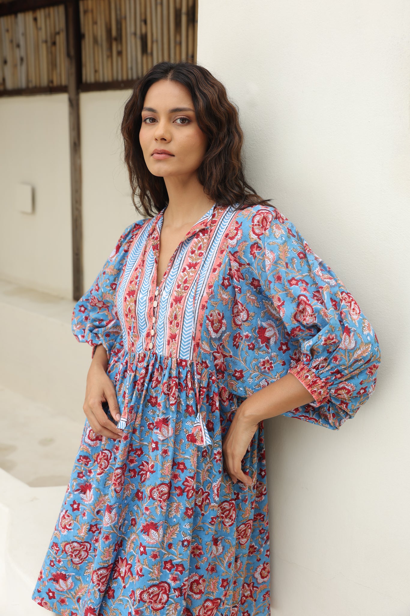 Tulip Mini Dress in Blue – Happy Hatti